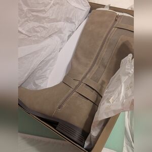 JustFab Taupe Heeled Boots